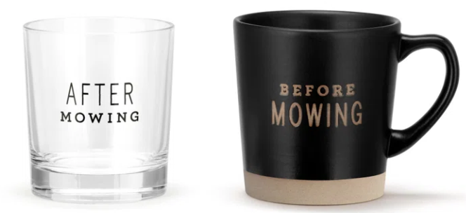 Demdaco-Mowing Mug and Rocks Glass Set