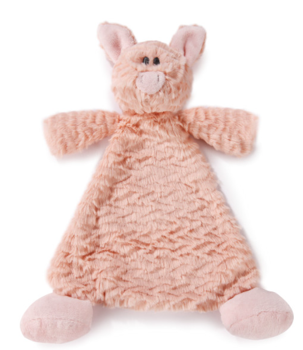 Demdaco-COZ pudder pig rattle blankie