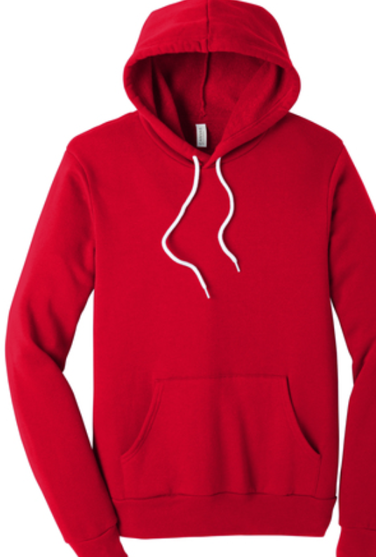 Bella sponge fleece hooded sweatshirt Red