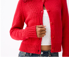 Staccato-Red button up sweater