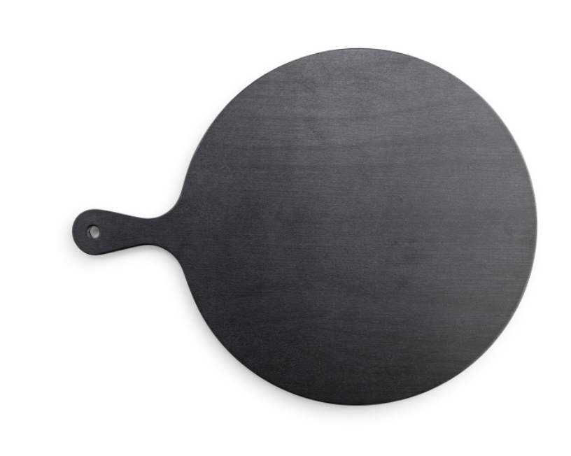 Demdaco-round melamine black wood board