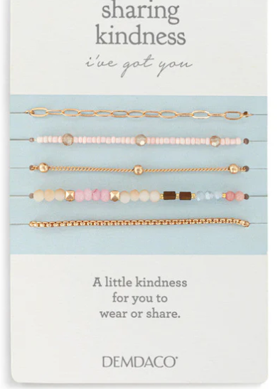 Demdaco-Multicolor gold bracelet set of 5