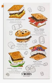 Demdaco-S'mores Recipe Cotton Twill Kitchen Towel