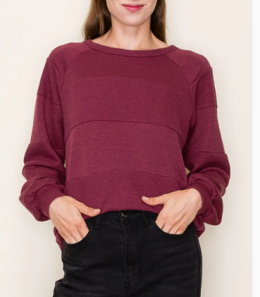 staccato blocked crew neck