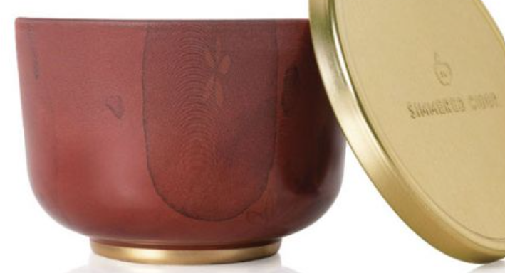 Thymes-Simmered Cider Candle Tin with Gold Lid
