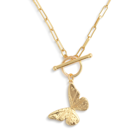Demdaco-Butterfly Toggle Gold Necklace