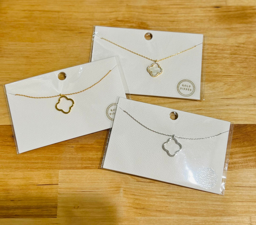 Lou & Co - Quatrefoil Dainty Necklace (E-1496, E-1497)