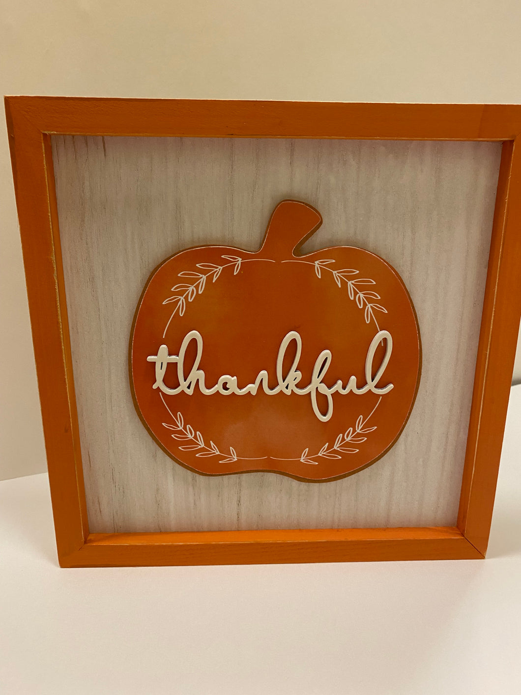 Autumn - Thankful Pumpkin Wooden Sign